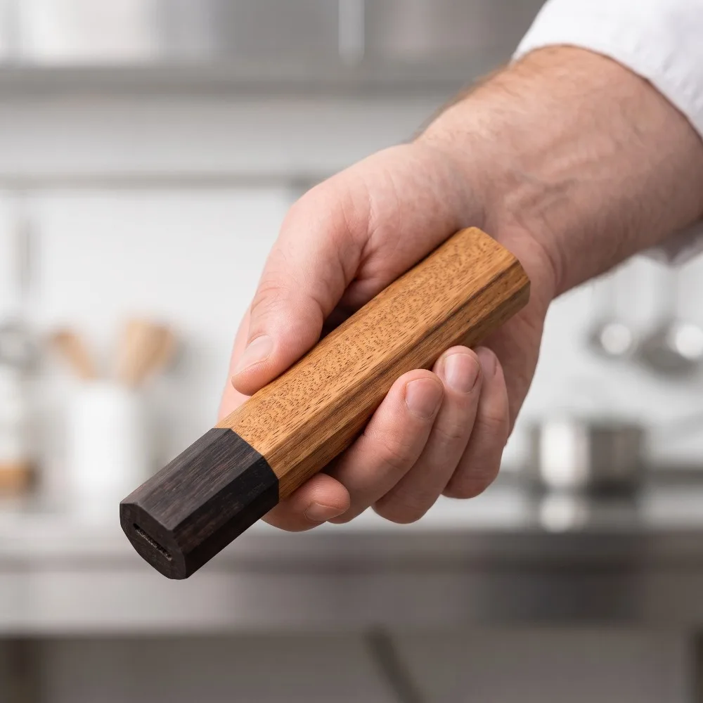 Japanese Knife - Mango Octagonal de Madera Maciza, Mango