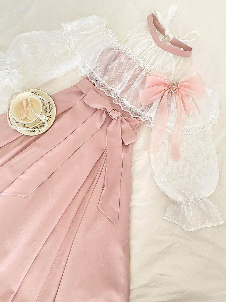 Japanese Tea - Vestido Maxi Clásico Japonés Lolita con