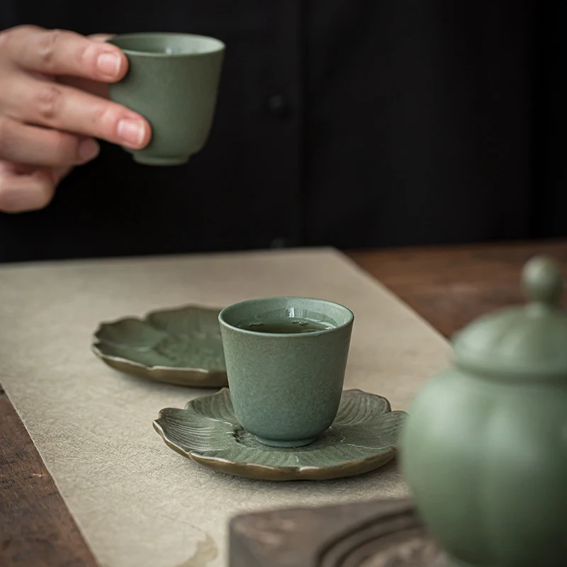 Taza de té de cerámica verde j - Japanese Pottery reseña y precio